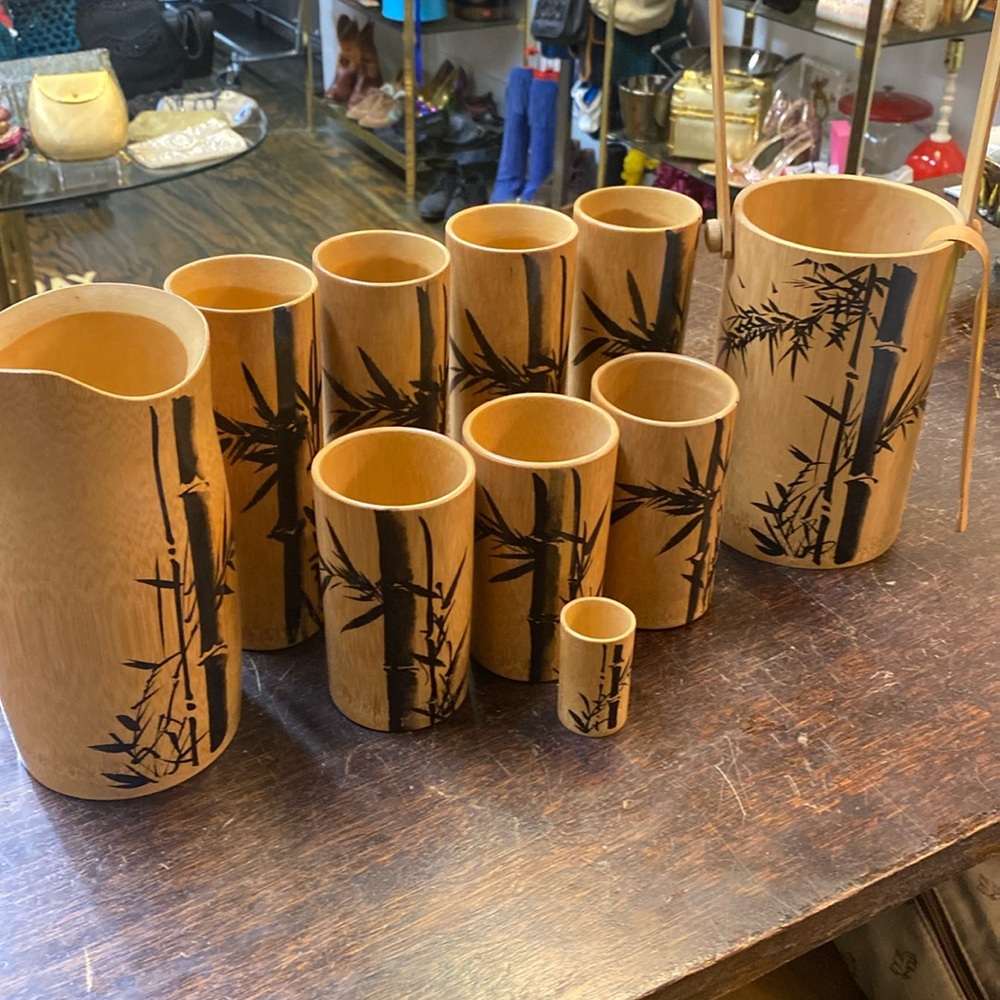 MCM bamboo beverage set